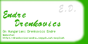 endre drenkovics business card